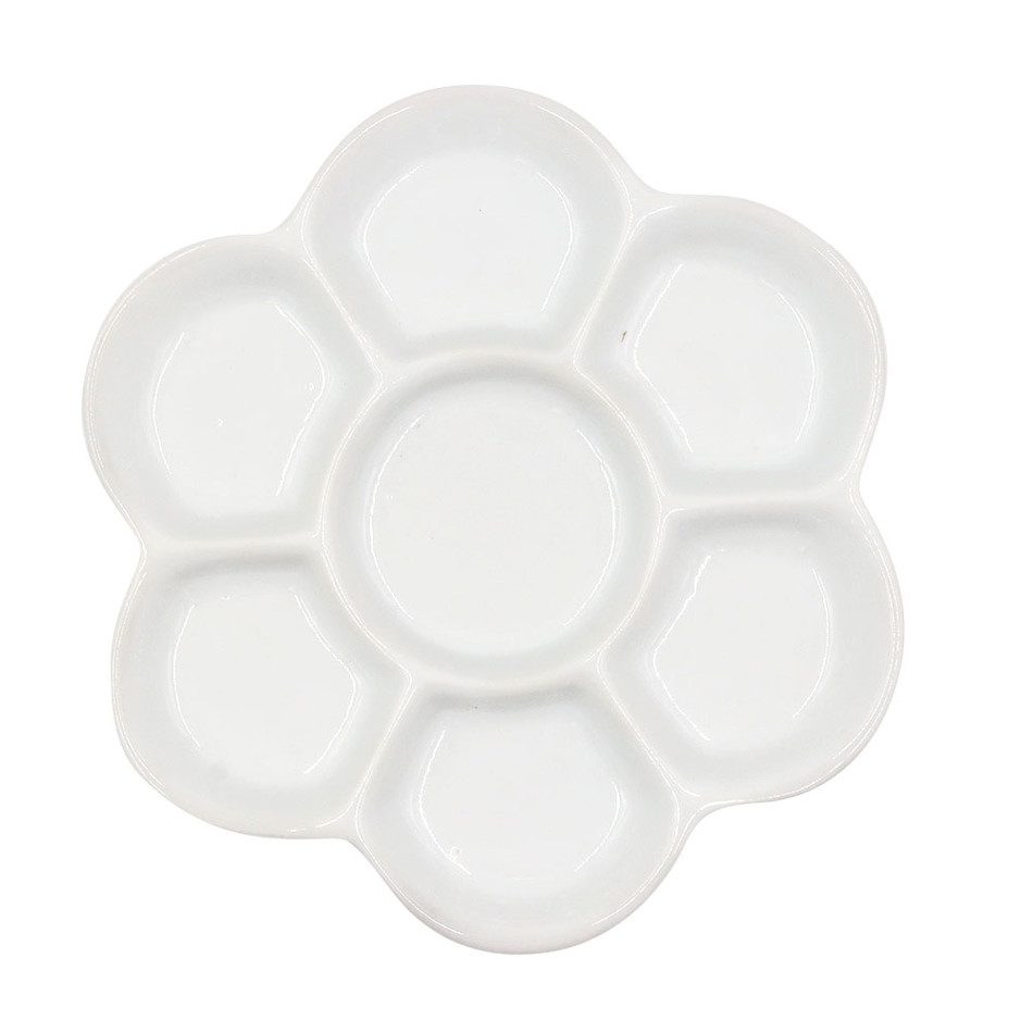 Ceramic mixing palette flower shape