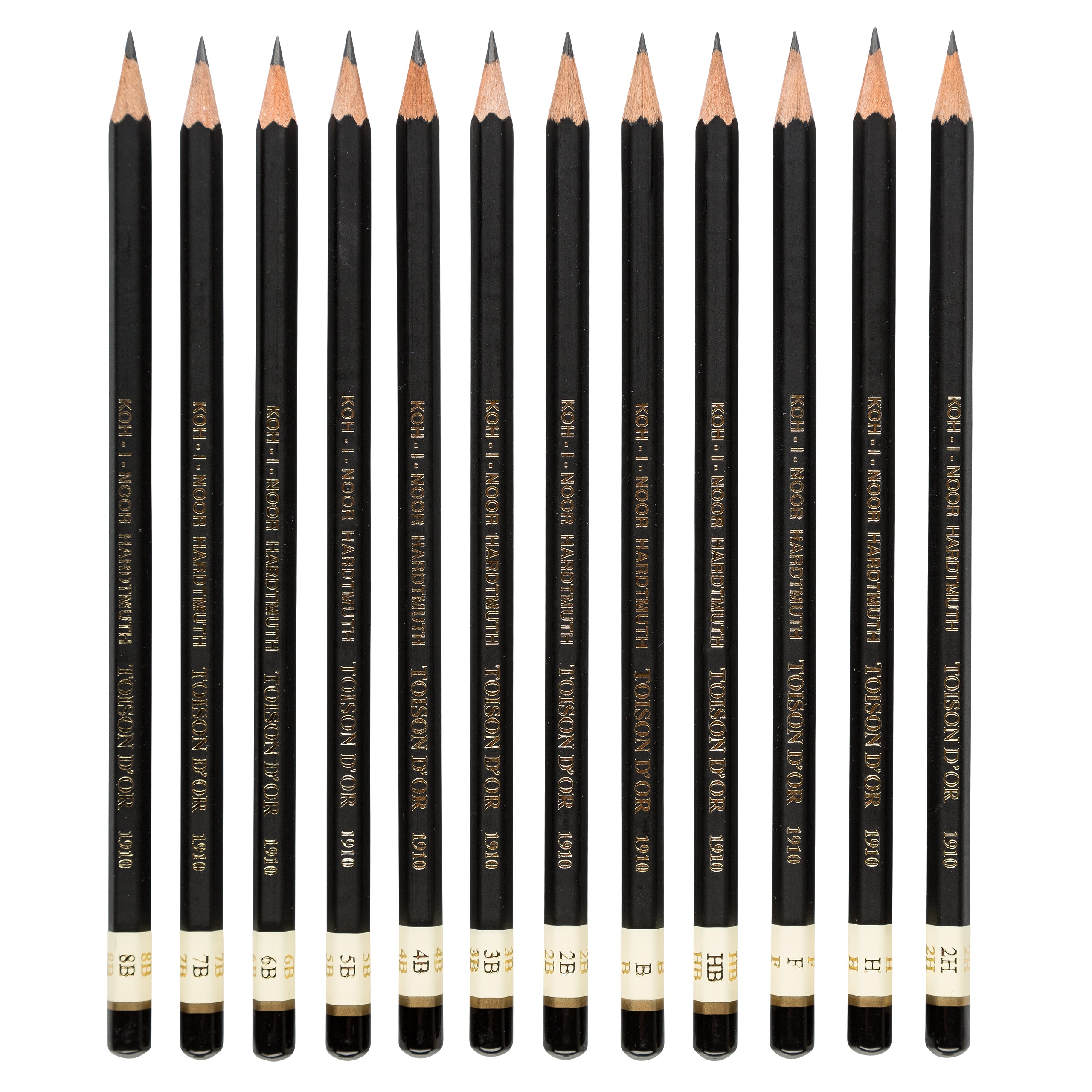 TOISON D'OR Graphitstifte Härtegrade 8B-2H (12 Stück)
