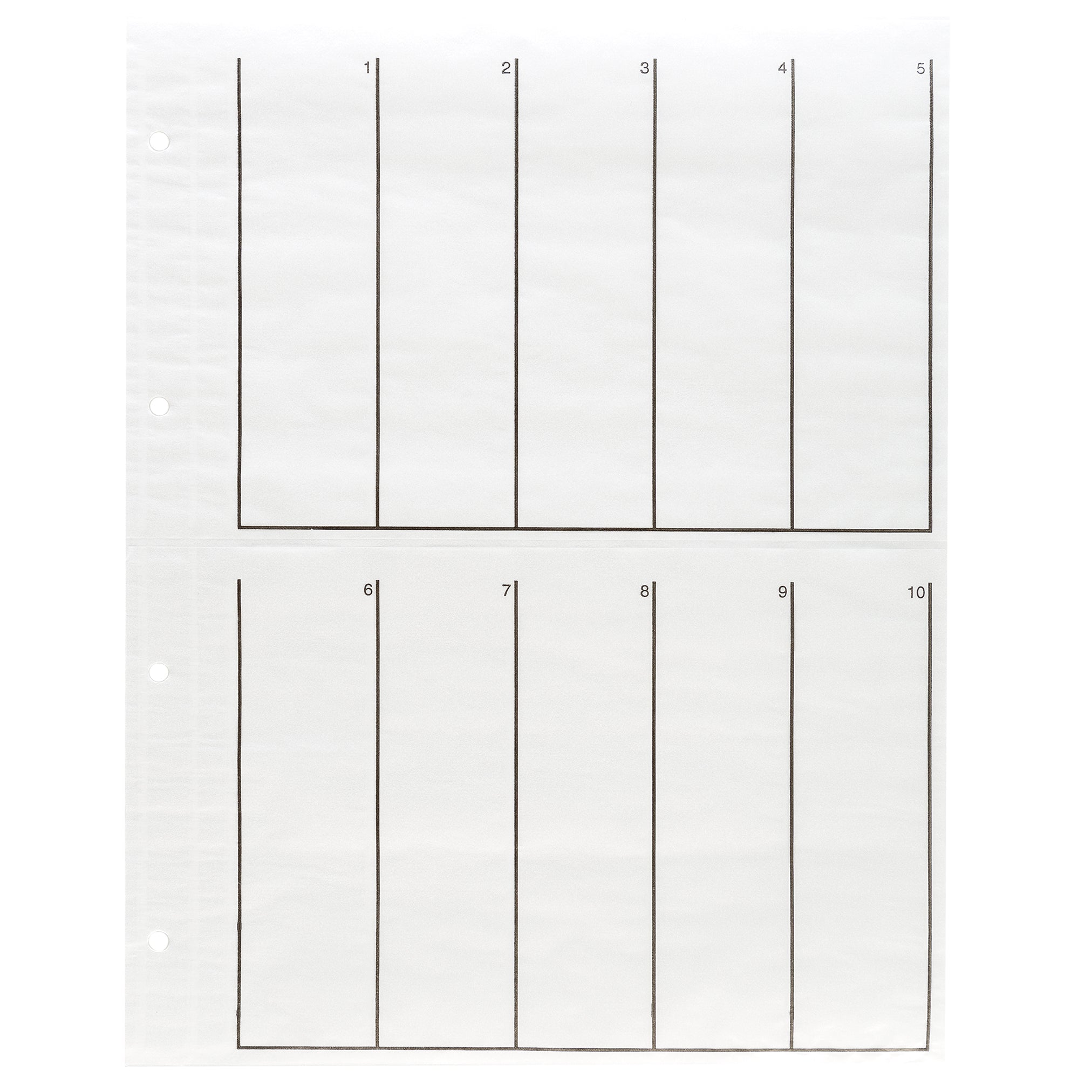 Pergamin Negativhüllen für KB - 4er Streifen