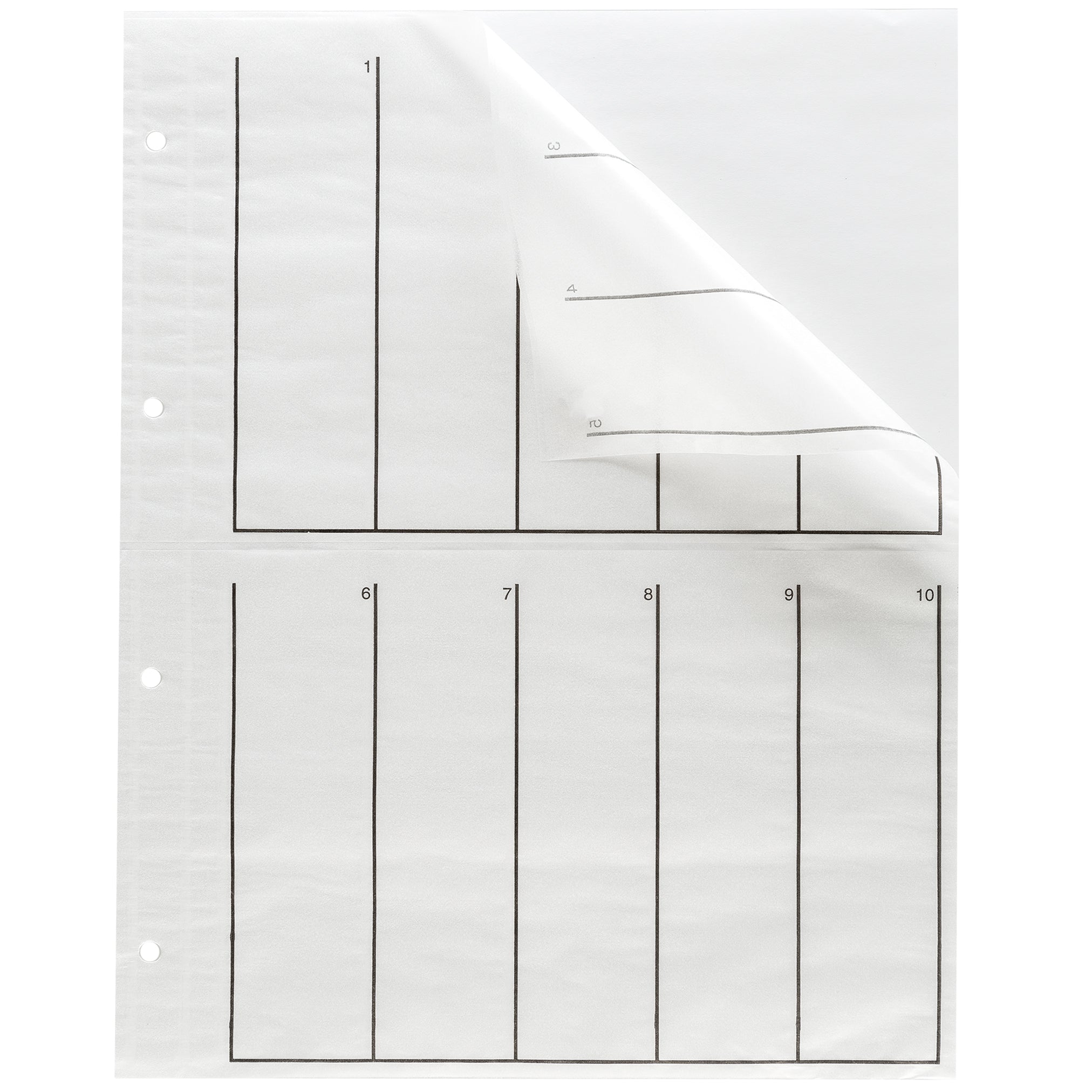 Pergamin Negativhüllen für KB - 4er Streifen