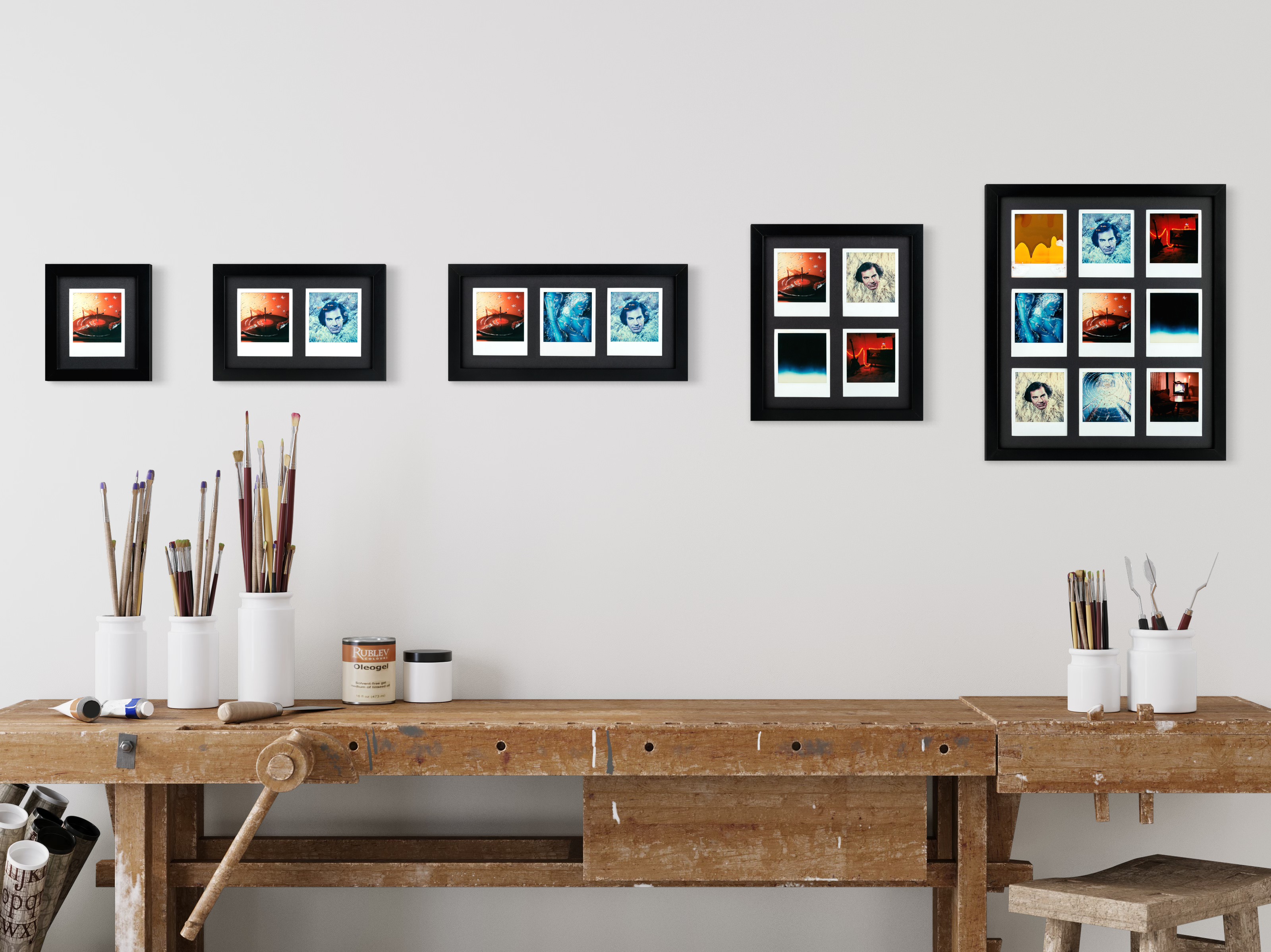 Polaroid Bilderrahmen (schwarz/schwarz)