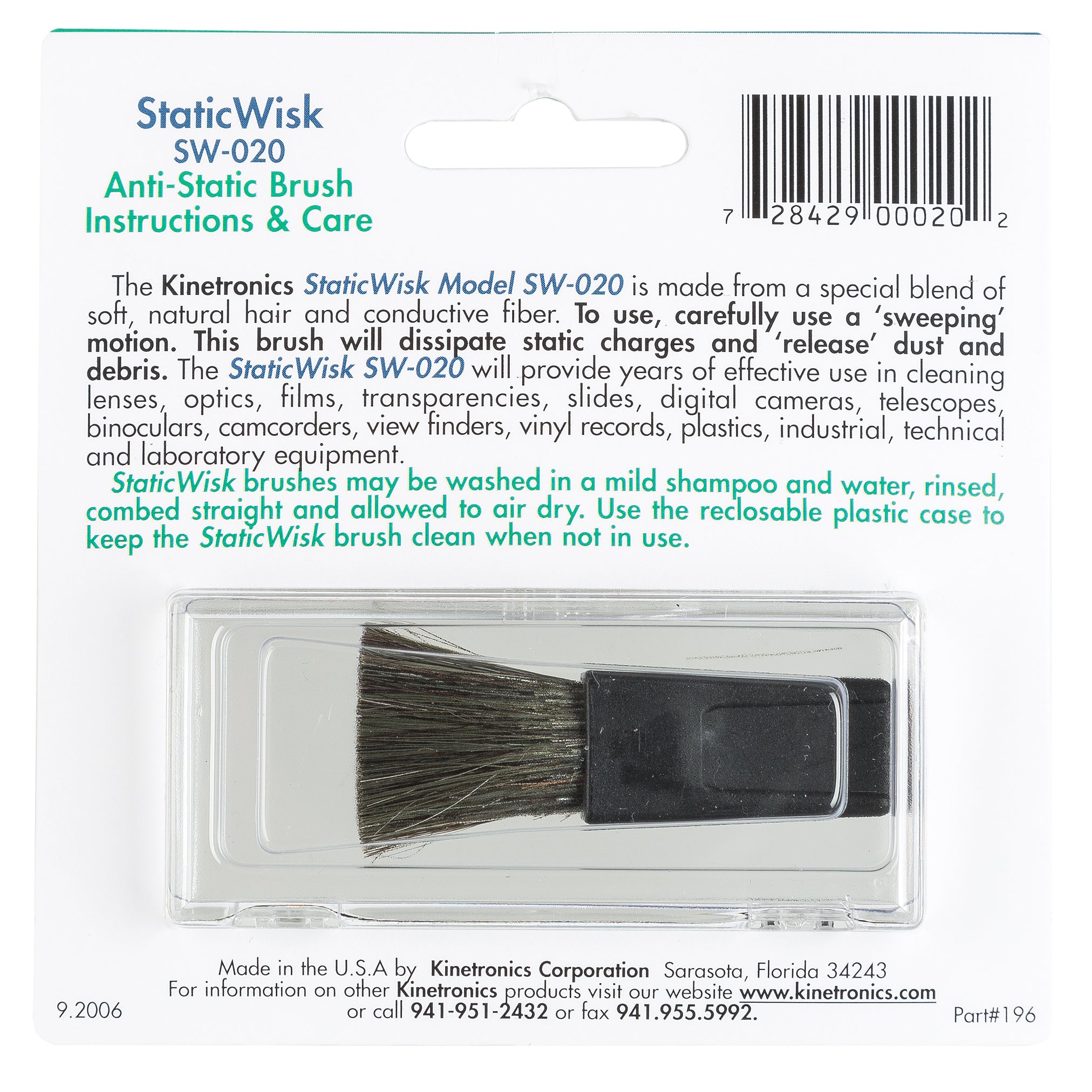 KINETRONICS SW-020 Antistatic Brush