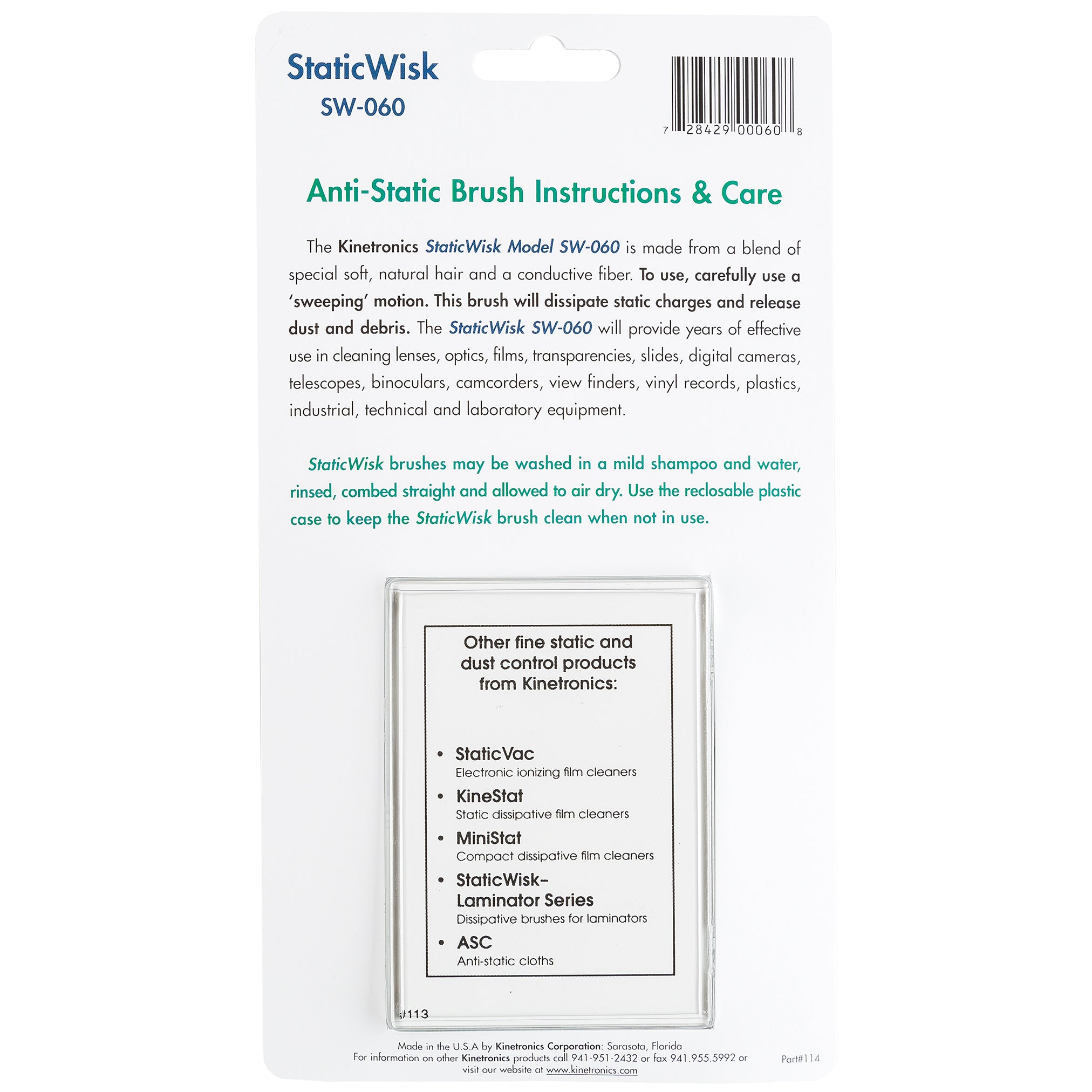 KINETRONICS SW-060 Antistatic Brush