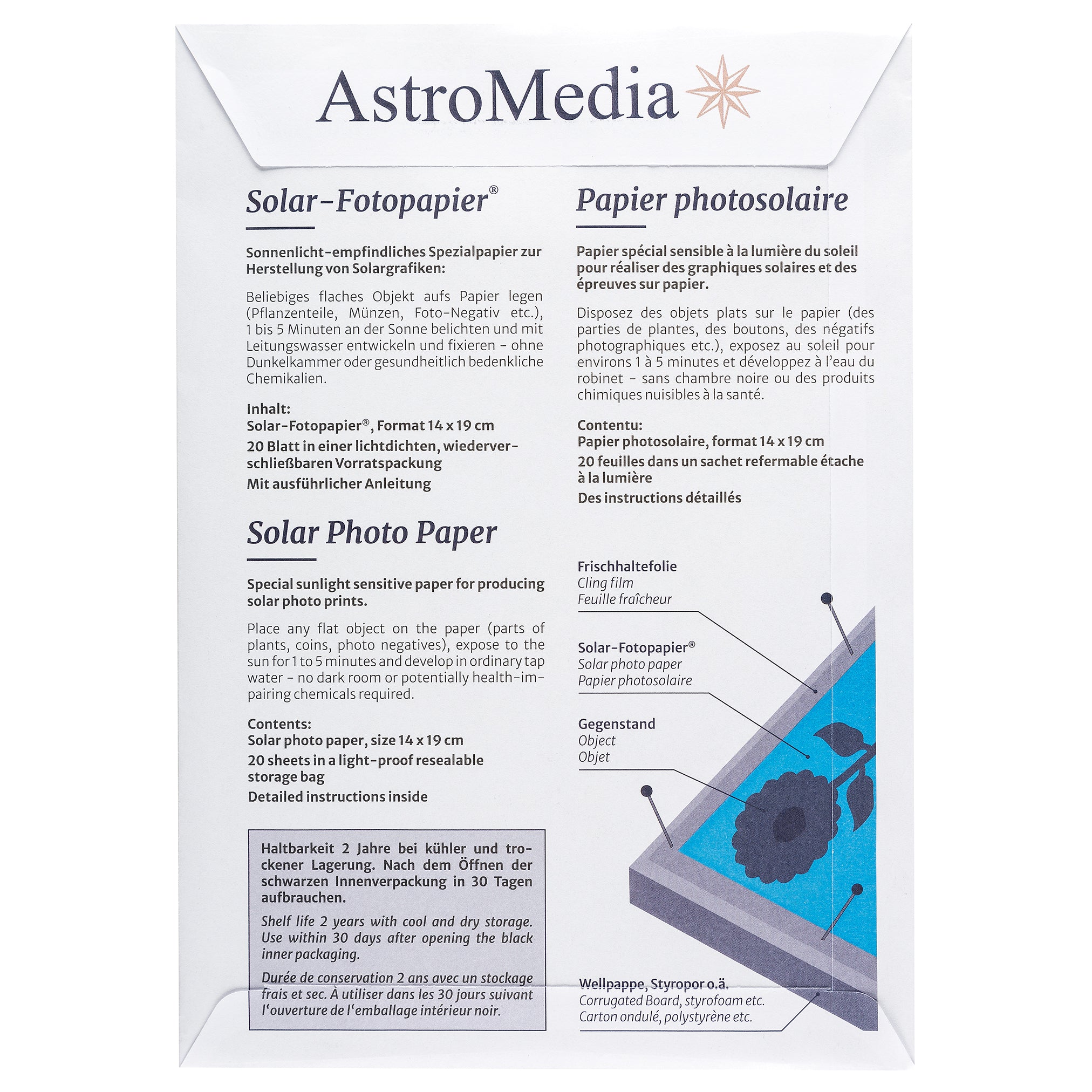 Cyanotypie Solar Fotopapier (gebrauchsfertig)