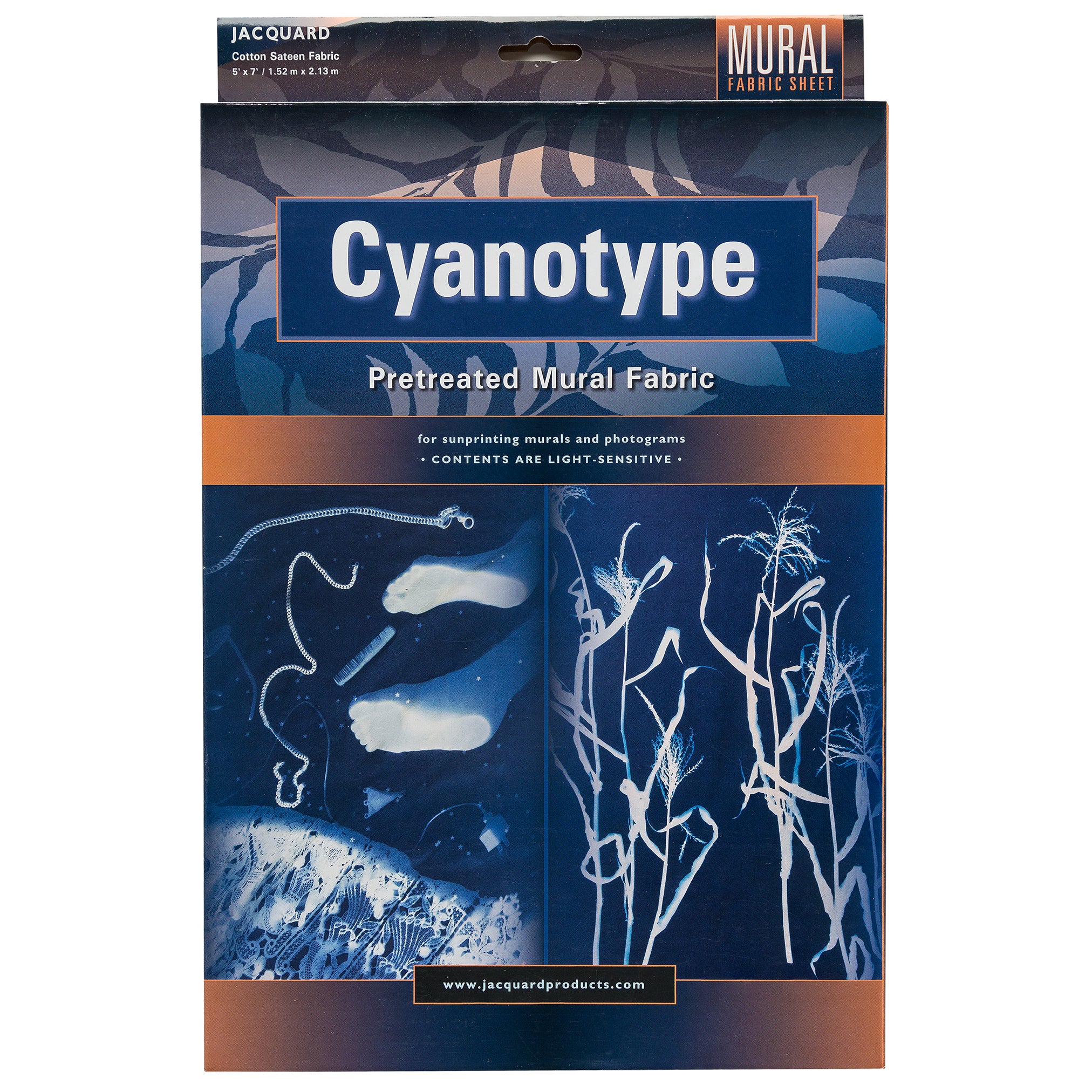 Jacquard Cyanotypie Stoffbogen Großformat (1,52 m x 2,13 m)